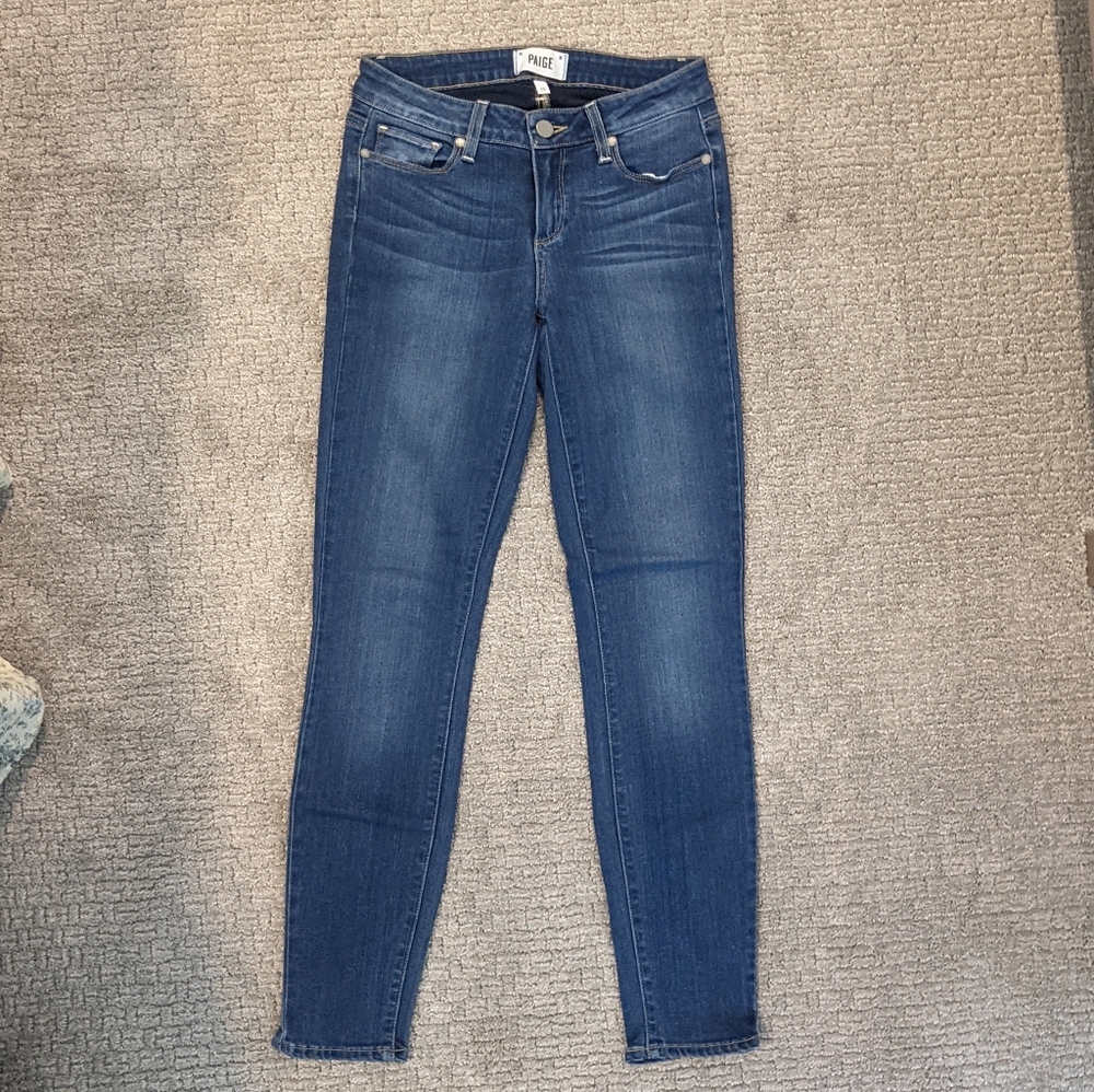 Paige Skinny Medium Wash Blue Jeans 26